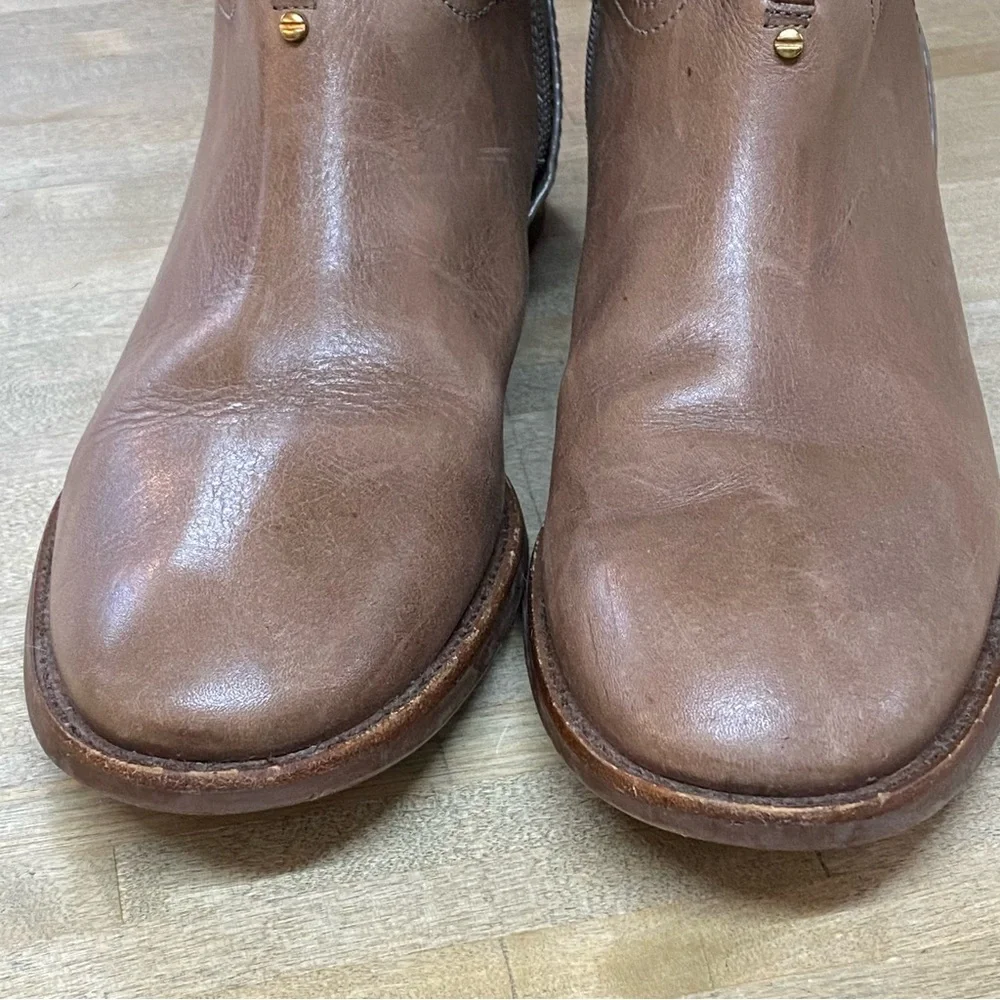 TORY BURCH Teresa Riding Boots Brown Leather Sz 9.5 - Picture 5 of 14